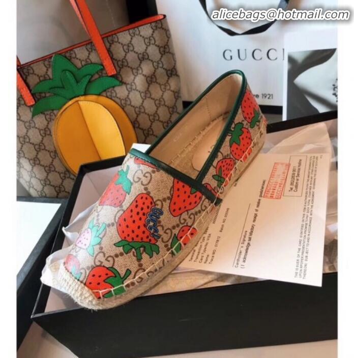 Best Grade Gucci GG Strawberry Espadrilles G71616