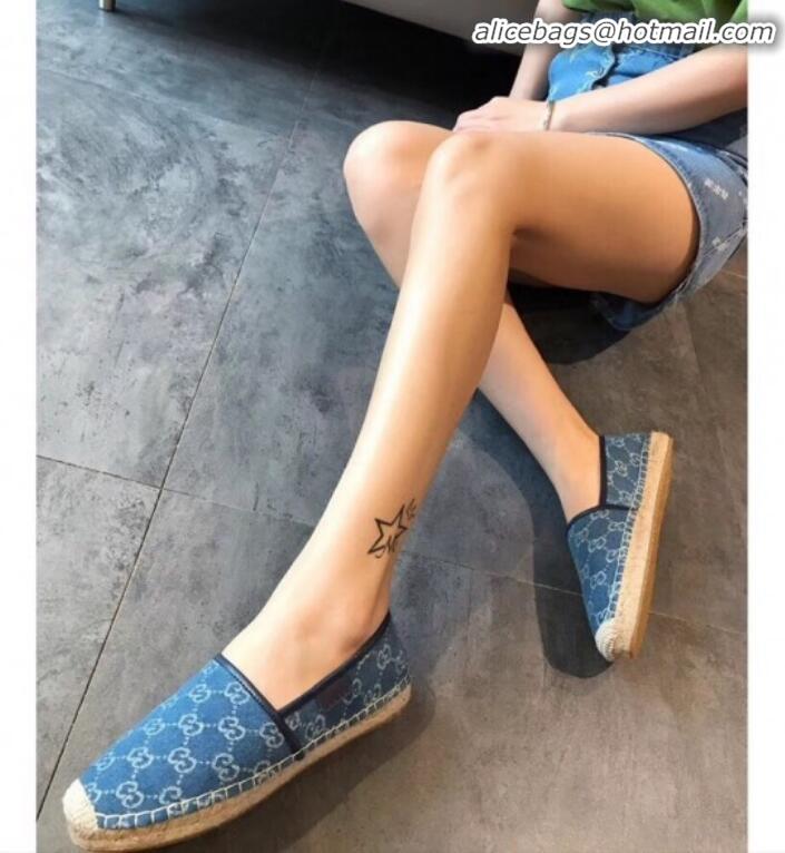 Classic Grade Gucci GG Denim Espadrilles G71616 Blue 