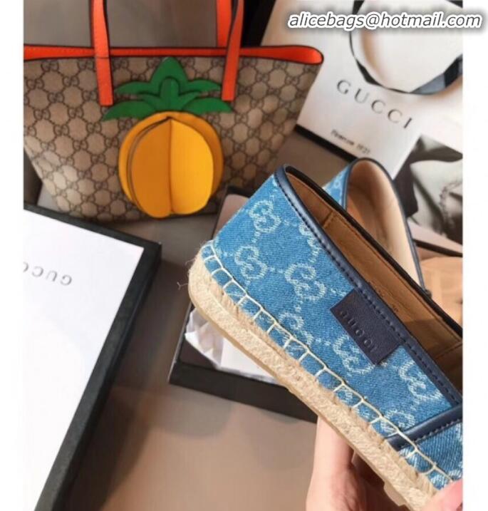 Classic Grade Gucci GG Denim Espadrilles G71616 Blue 