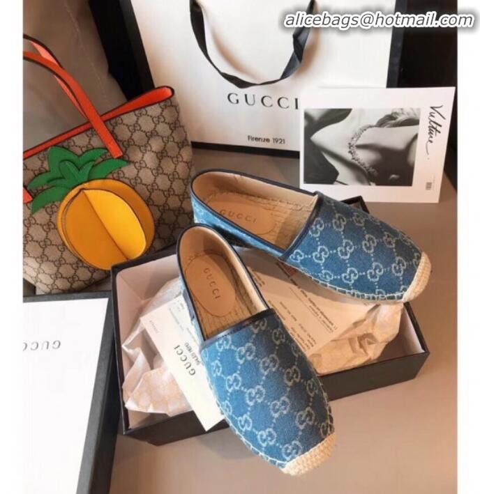 Classic Grade Gucci GG Denim Espadrilles G71616 Blue 