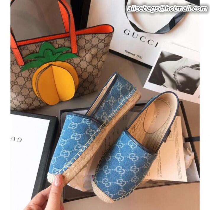 Classic Grade Gucci GG Denim Espadrilles G71616 Blue 