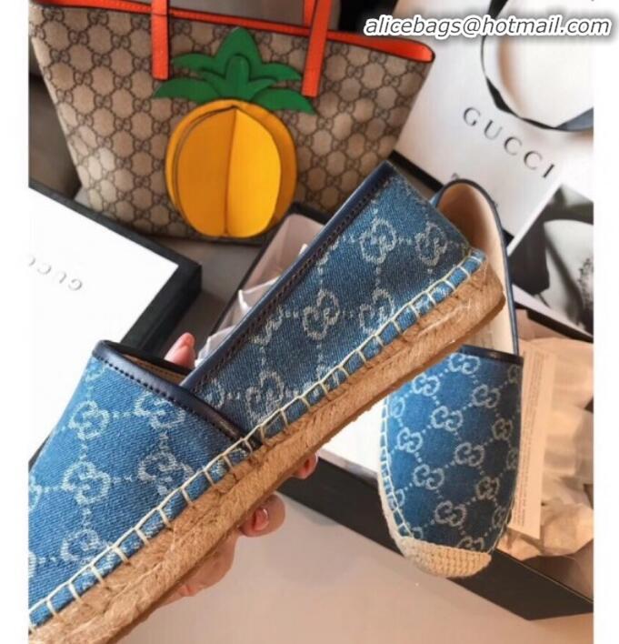 Classic Grade Gucci GG Denim Espadrilles G71616 Blue 