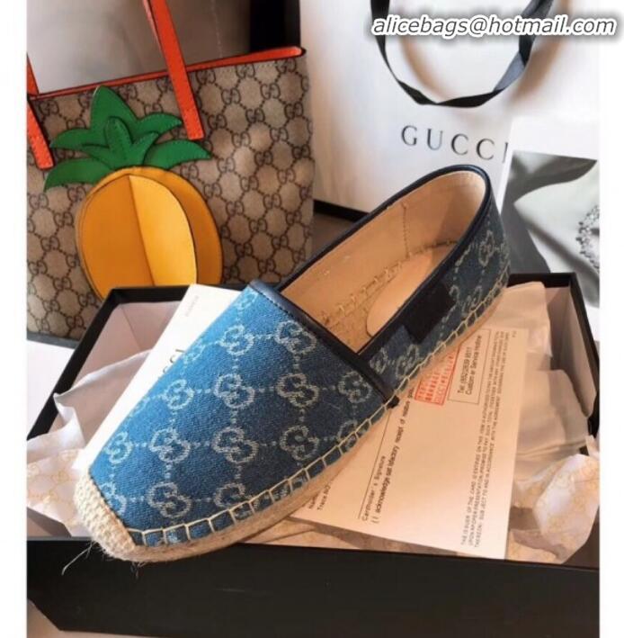 Classic Grade Gucci GG Denim Espadrilles G71616 Blue 