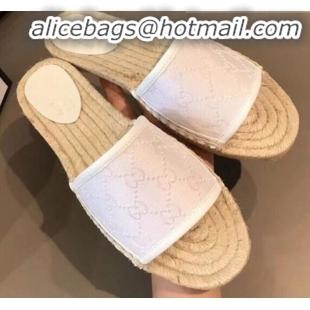 Trendy Design Gucci GG Canvas Espadrilles Slide Sandals G71619 White