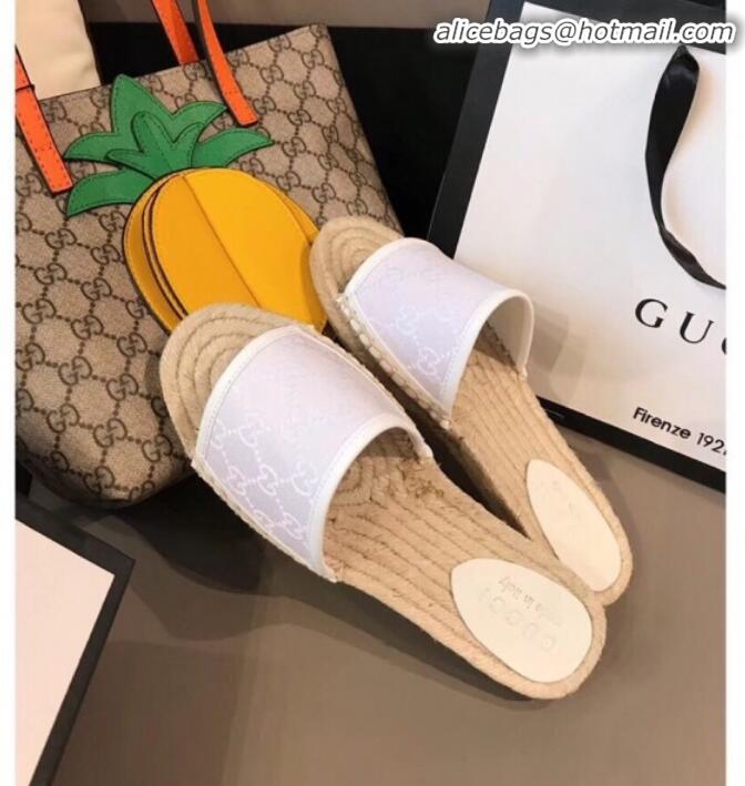 Trendy Design Gucci GG Canvas Espadrilles Slide Sandals G71619 White