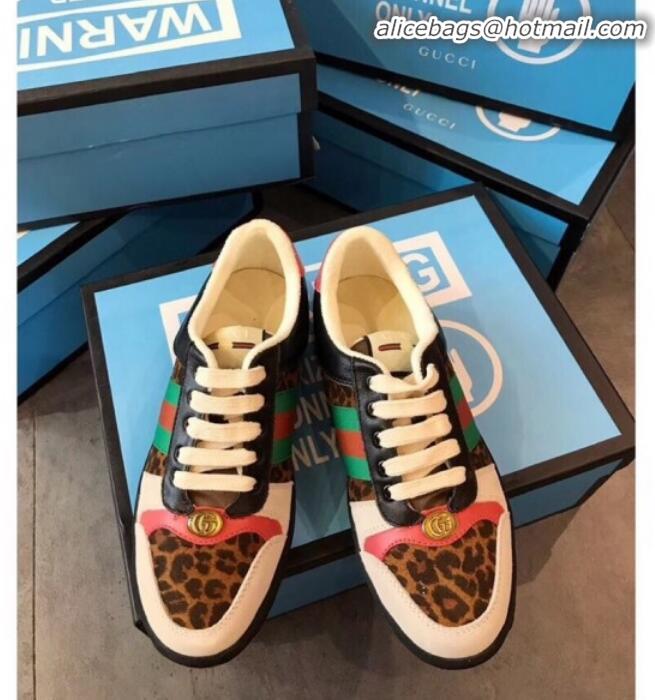 Discounts Gucci Screener Leopard Print Sneaker 584816