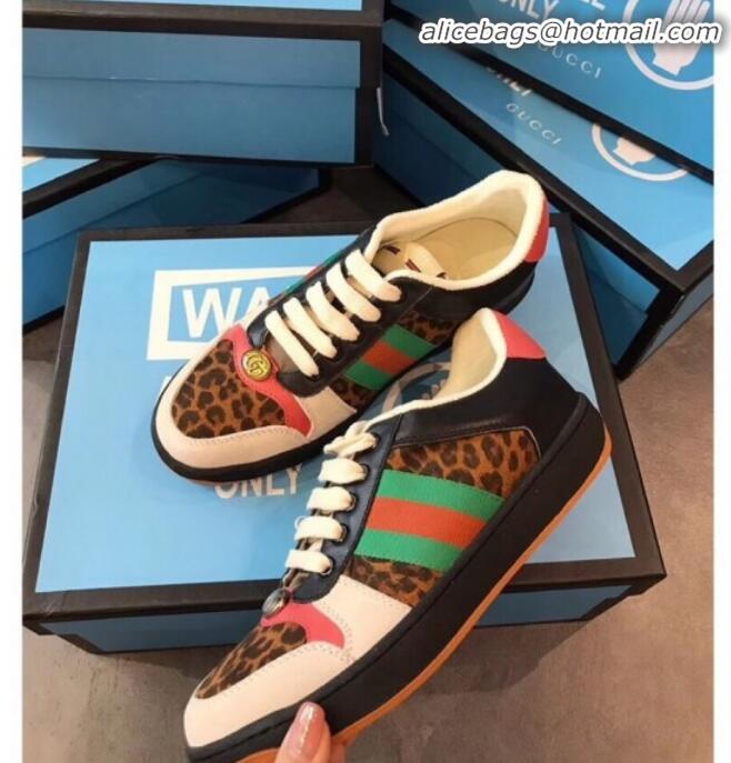 Discounts Gucci Screener Leopard Print Sneaker 584816