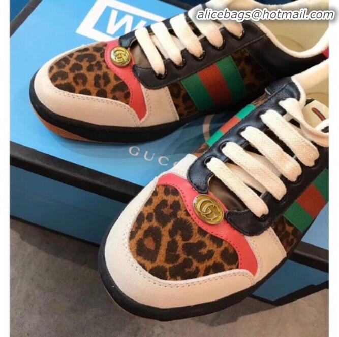 Discounts Gucci Screener Leopard Print Sneaker 584816