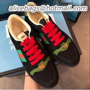 Discount Gucci Screener Leather Sneaker 577684 Black