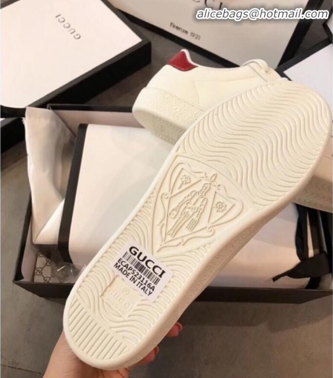 Best Price Gucci Ace Sneaker with Leaping Tiger G72638 White