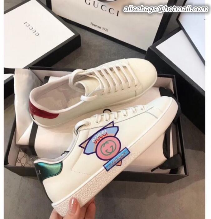 Original Cheap Gucci Ace Sneaker with Gucci Logo Print G72642 White