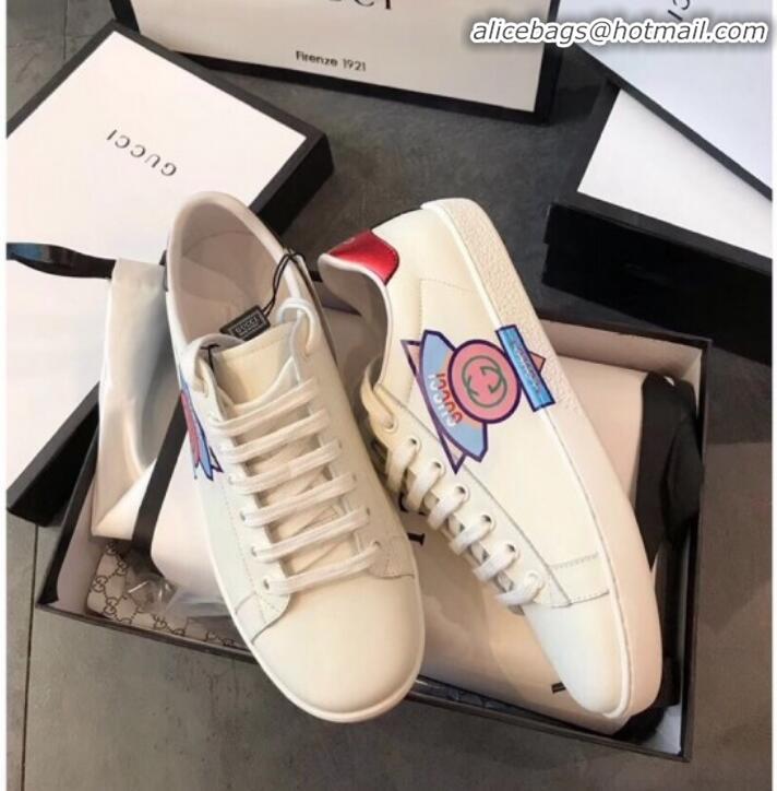 Original Cheap Gucci Ace Sneaker with Gucci Logo Print G72642 White