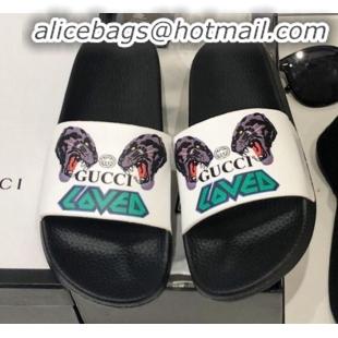 Best Luxury Gucci Tiger Heads Flat Slide Sandals G82167