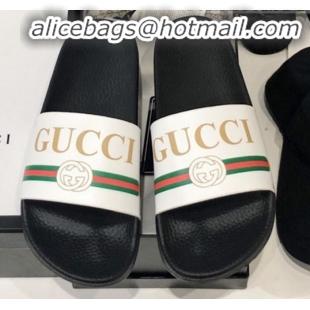 Good Product Gucci Logo Band Flat Slide Sandals G82168