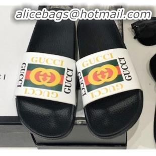 Cute Gucci GG Web Flat Slide Sandals G82170