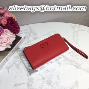 Shop Cheap VALENTINO Origianl Leather Clutch Bag V060 Red