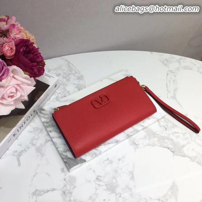 Shop Cheap VALENTINO Origianl Leather Clutch Bag V060 Red