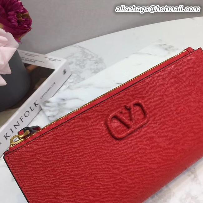 Shop Cheap VALENTINO Origianl Leather Clutch Bag V060 Red