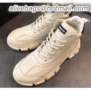 Top Quality Gucci Superme Calfskin High-Top Sneakers G82721 White/Black