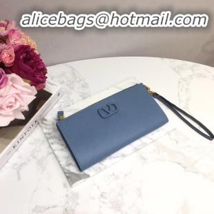 Cheap Wholesale VALENTINO Origianl Leather Clutch Bag V060 Blue