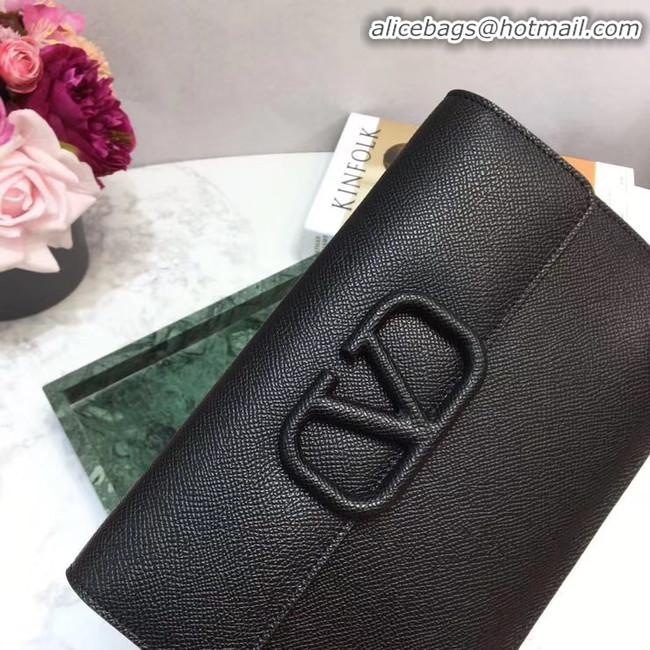 Traditional Discount VALENTINO Origianl Leather Clutch Bag 065 Black