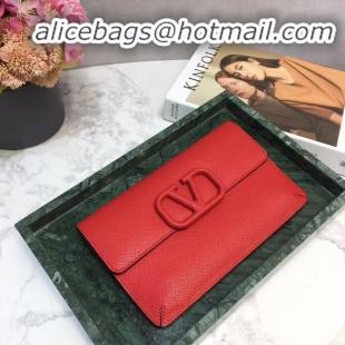 Classic Faux VALENTINO Origianl Leather Clutch Bag 065 Red