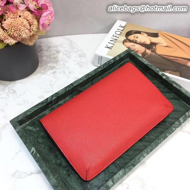 Classic Faux VALENTINO Origianl Leather Clutch Bag 065 Red