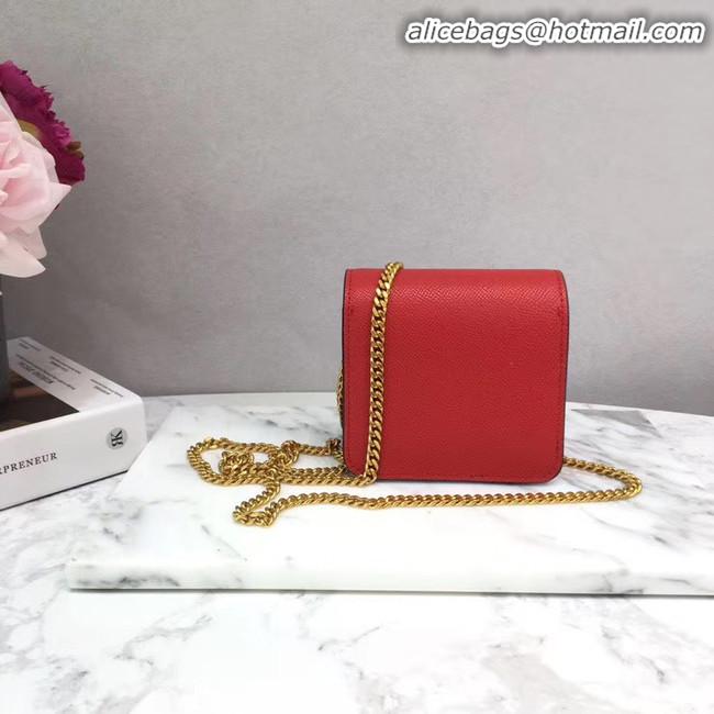 Top Design VALENTINO Origianl Leather Chain Bag V067 Red