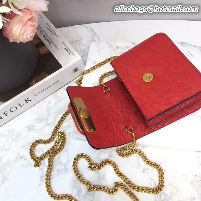 Top Design VALENTINO Origianl Leather Chain Bag V067 Red