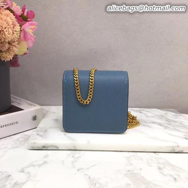 Best Quality VALENTINO Origianl Leather Chain Bag V067 Blue