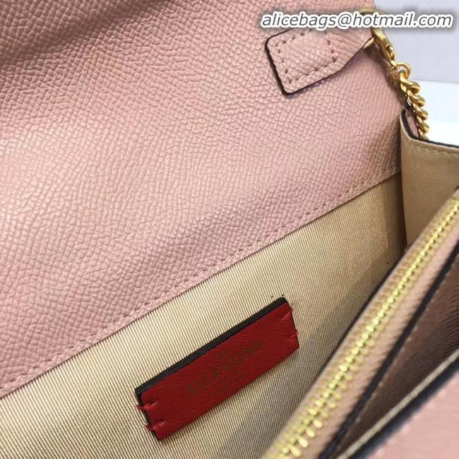 Discount Cheapest VALENTINO Origianl leather Chain bag V069 Pink