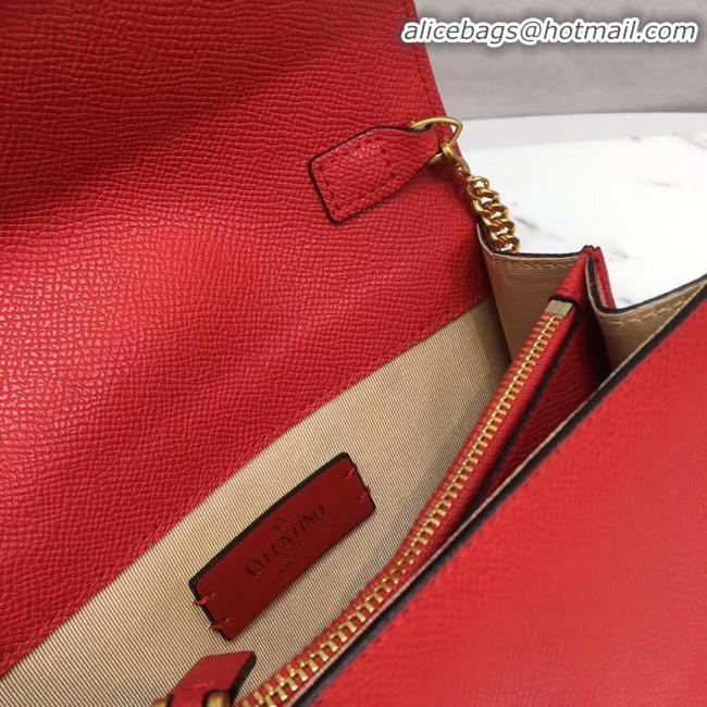 Sophisticated Discount VALENTINO Origianl leather Chain bag V069 Red