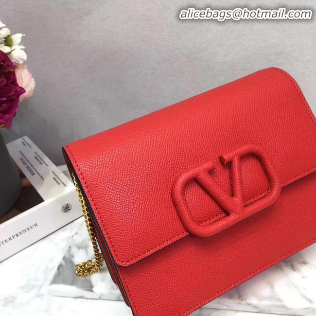 Sophisticated Discount VALENTINO Origianl leather Chain bag V069 Red