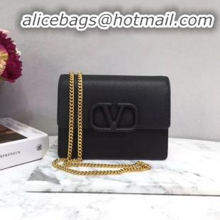 Modern Classic VALENTINO Origianl leather Chain bag V069 Black