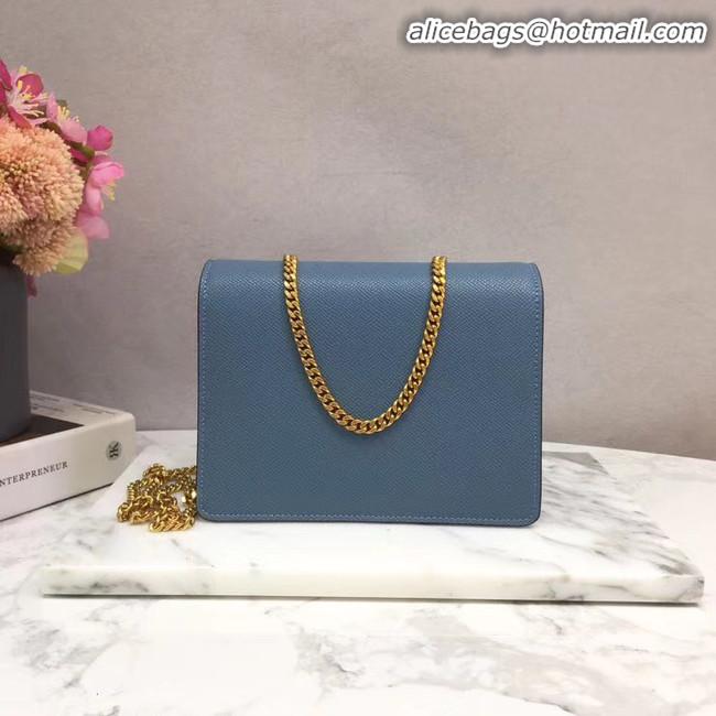 Luxury Imitation VALENTINO Origianl leather Chain bag V069 Blue