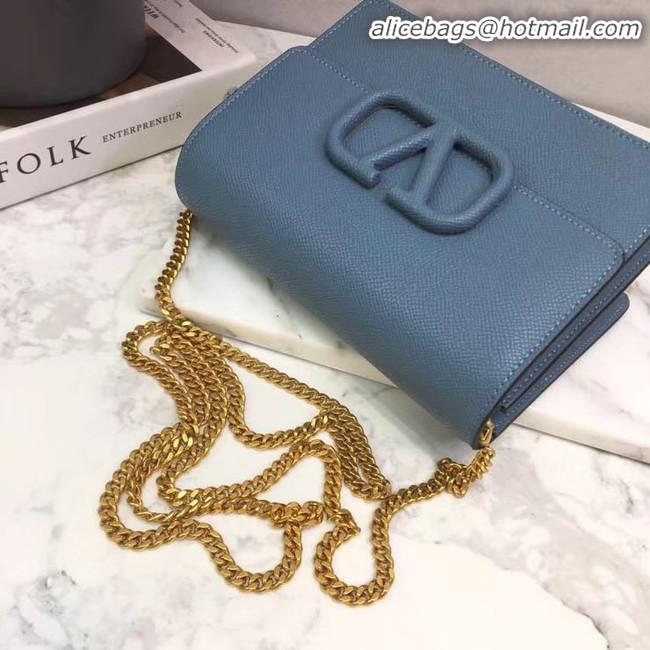 Luxury Imitation VALENTINO Origianl leather Chain bag V069 Blue