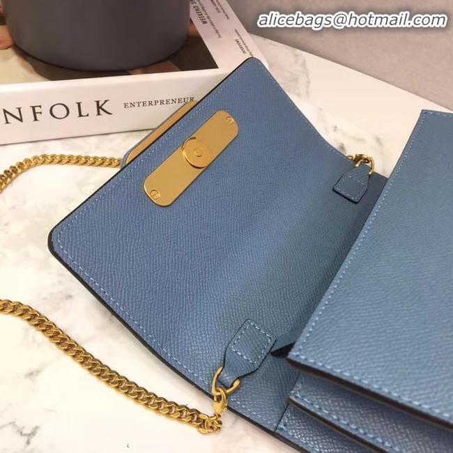 Luxury Imitation VALENTINO Origianl leather Chain bag V069 Blue