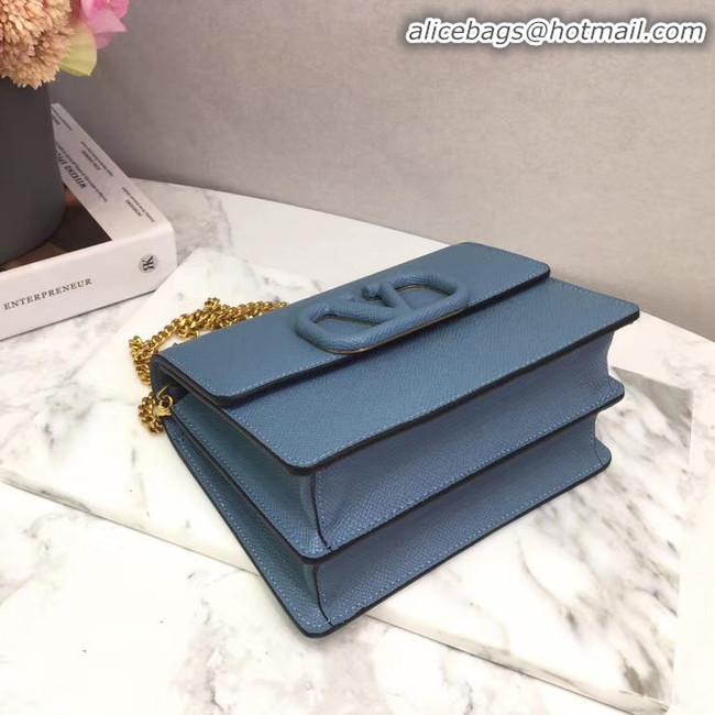 Luxury Imitation VALENTINO Origianl leather Chain bag V069 Blue