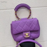 Hot Sell Chanel small flap bag Lambskin & Gold Metal AS1357 purple