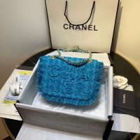 Stylish Imitation CHANEL 19 Flap Bag AS0974 blue