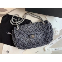 Luxurious Cheapest CHANEL Denim flap bag AS1113 grey