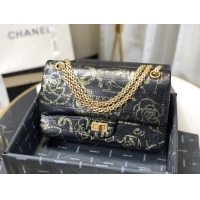 Elegant Chanel Flap Shoulder Bag Original Crocodile Leather Black&Gold A1112 Gold