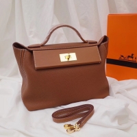 Low Cost Hermes Kelly togo Leather Tote Bag H2424 brown