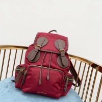 Generous Imitation Burberry Large Backpack Fabric BU3699 red