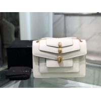 Buy Duplicate BVLGARI Serpenti Forever leather shoulder bag B288620 white