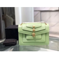 Unique Cheapest BVLGARI Serpenti Forever leather shoulder bag B288620 green