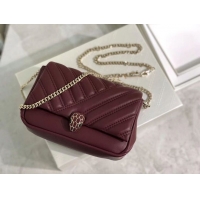 Noble Discount BVLGARI Shoulder Bag Calfskin Leather B288760 Burgundy