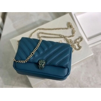 Trendy Design BVLGARI Shoulder Bag Calfskin Leather B288760 blue