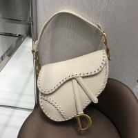 Popular Style Dior MINI SADDLE BAG IN BLACK CALFSKIN M0447 white