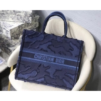 Unique Grade DIOR BLUE DIOR BOOK TOTE CAMOUFLAGE EMBROIDERED CANVAS BAG M1286